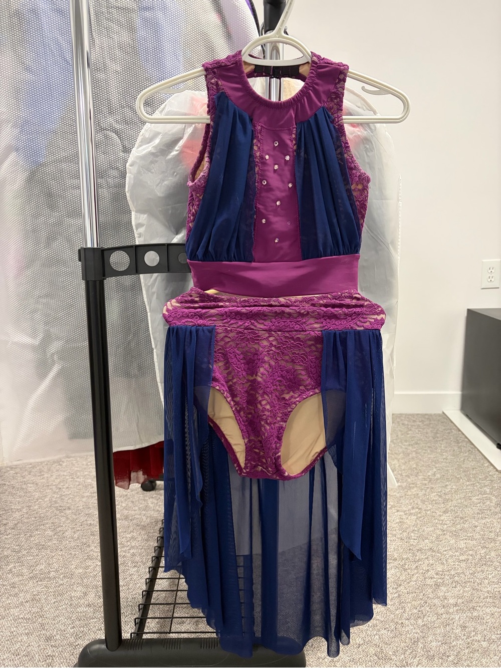 Ladies Purple and Navy Dance Costume